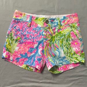 Lilly Pulitzer The Callahan Short Size 00 Coral Reef Fish Tropical Pink Blue 5"